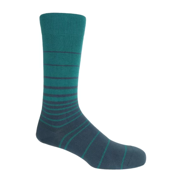 Peper Harow Luxury Socks - Retro Stripe Green - Image 2