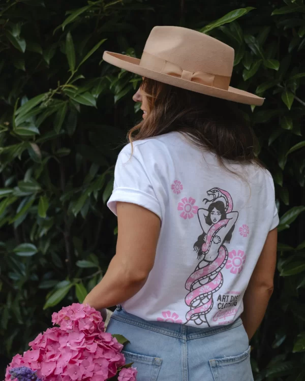 Art Disco - Snake & Siren T.Shirt White - Image 2