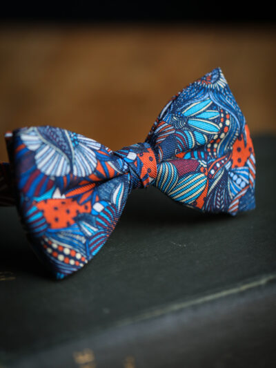 English Printed Silk Bow Tie - Large Floral Print