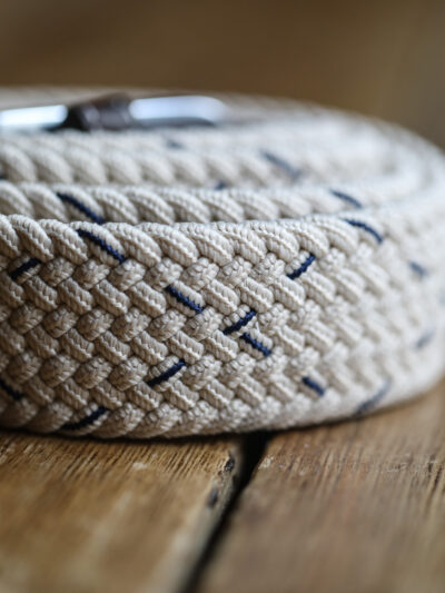 Swole Panda - Recycled Woven Belt - Cream & Blue Dot