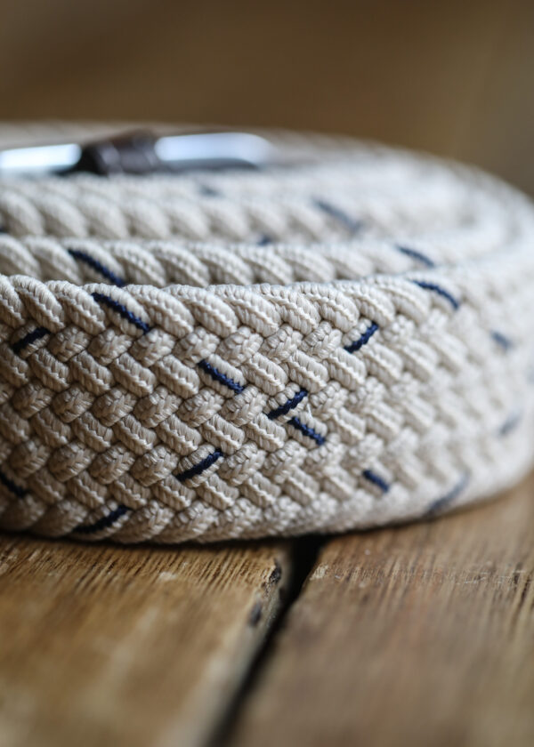 Swole Panda - Recycled Woven Belt - Cream & Blue Dot