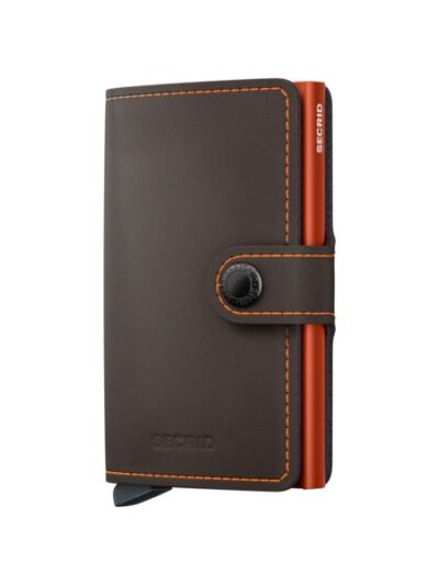 Secrid Miniwallet - Matte Truffle & Orange