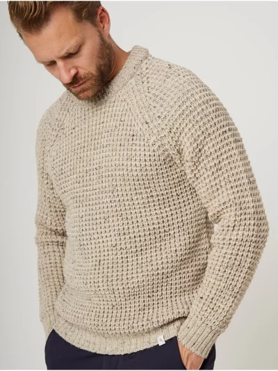 Peregrine - Waffle Crew Neck Jumper - Skiddaw