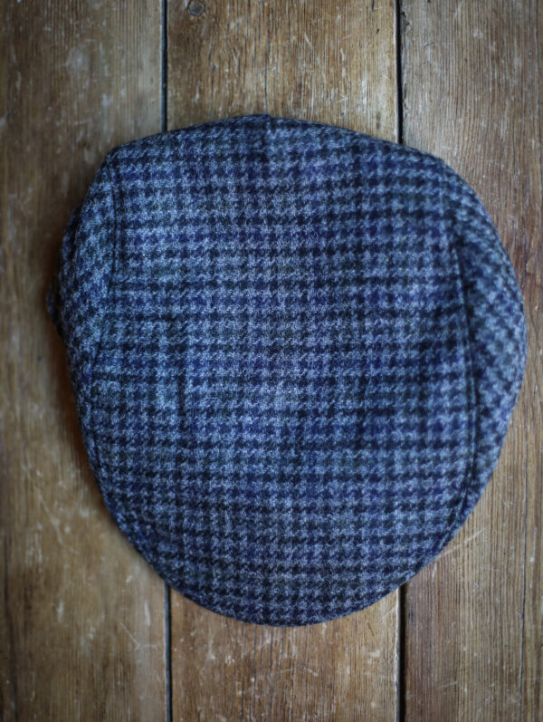 Dents Abraham Moon - Dogtooth Check Tweed Flat Cap Graphite - Image 2