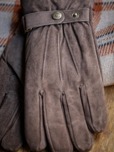 Dents - Touchscreen Water-Resistant Suede Gloves - Brown