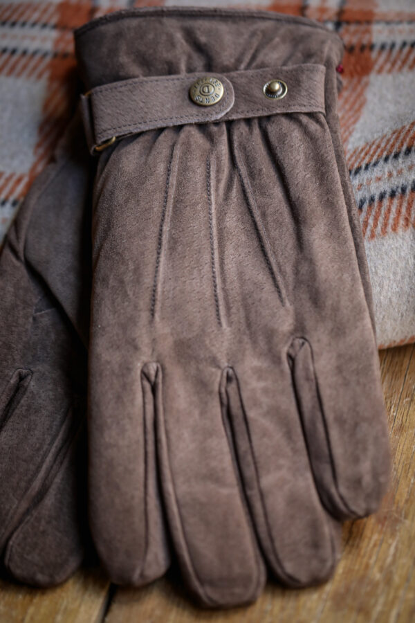 Dents - Touchscreen Water-Resistant Suede Gloves - Brown