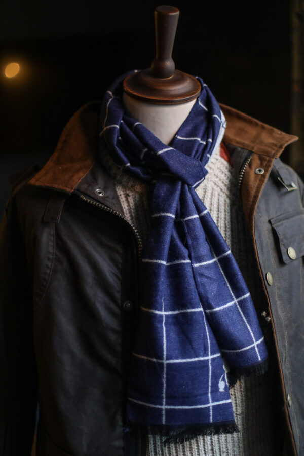 Swole Panda Bamboo Scarf - Blue Check