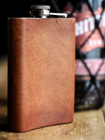 Antique Leather Hip Flask - 8oz