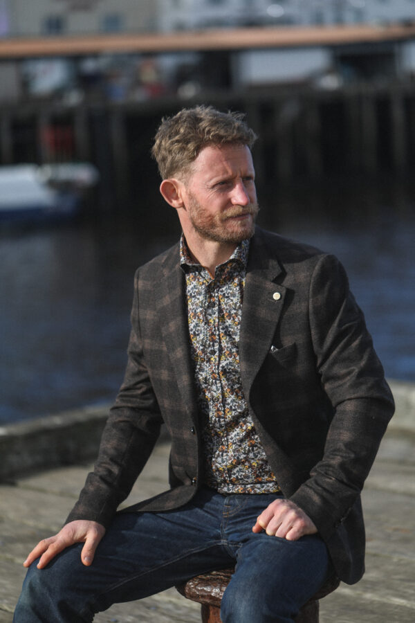 Guide London - Brown Checked Jacket With Floral Lining