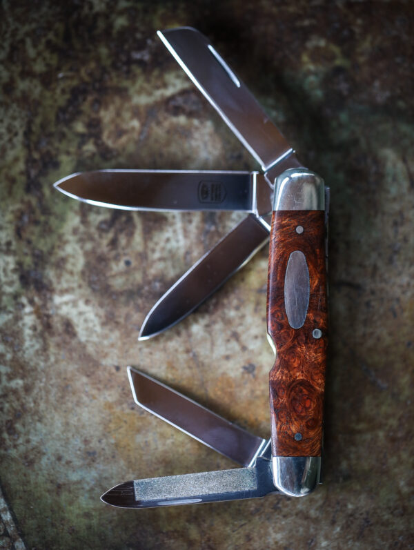 Taylor's Eye Witness  Premium Handmade Five Blade Pocket Knife - Satin Thuya Burl