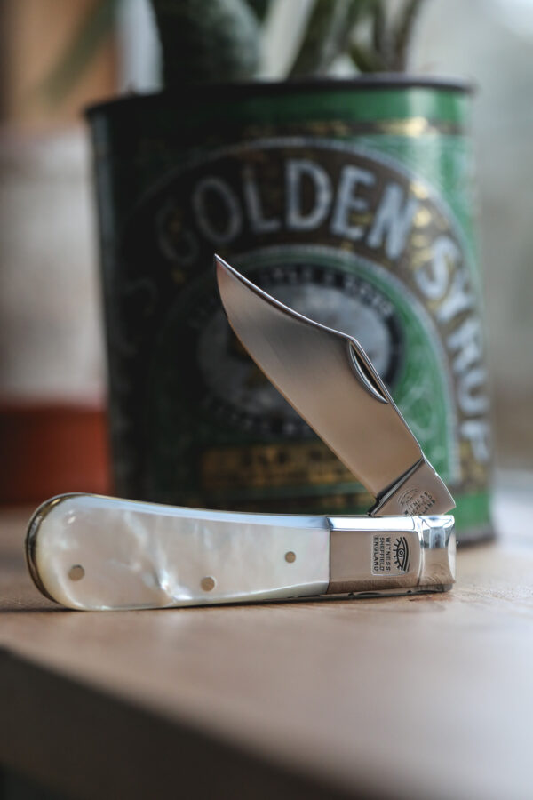 Taylor's Eye Witness - Handmade Barlow Pocket Knife - Mother of Pearl - Image 5