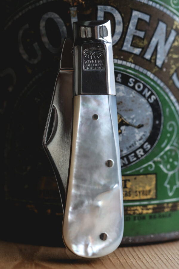 Taylor's Eye Witness - Handmade Barlow Pocket Knife - Mother of Pearl