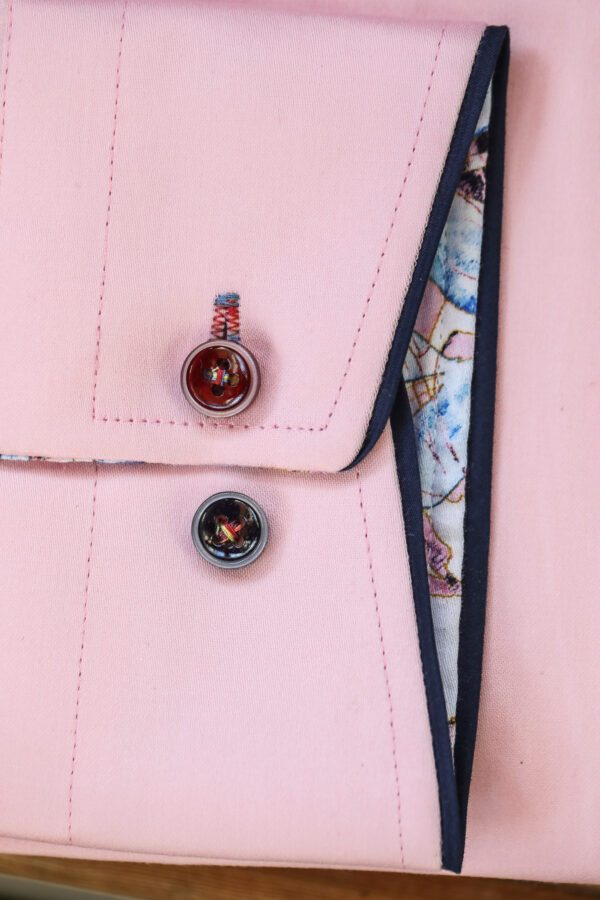 Guide London Shirt - Pink with Colour Detail - Image 3