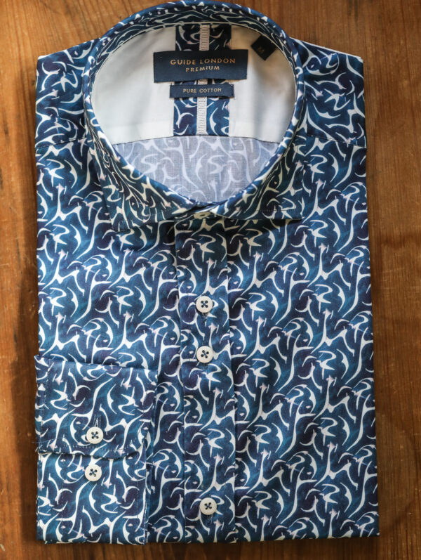 Guide London Shirt - Abstract Shades of Blue - Image 4