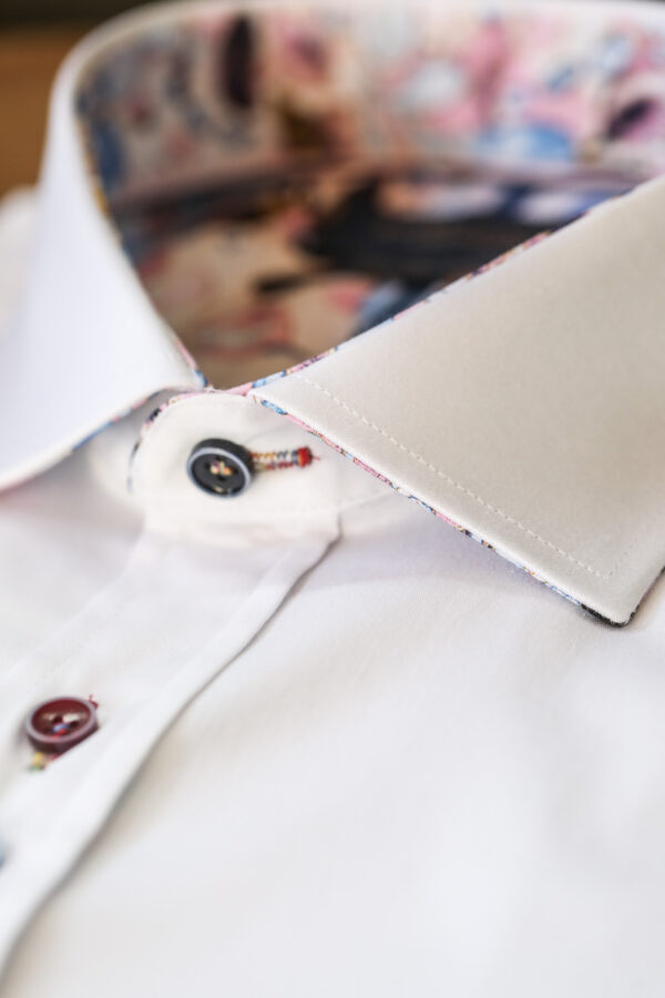 Guide London Shirt - White with Pink Detail - Image 2