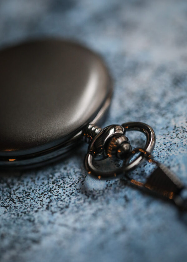 David Aster - Gun Metal Brushed Quartz Full Hunter Pocket Watch - Image 5