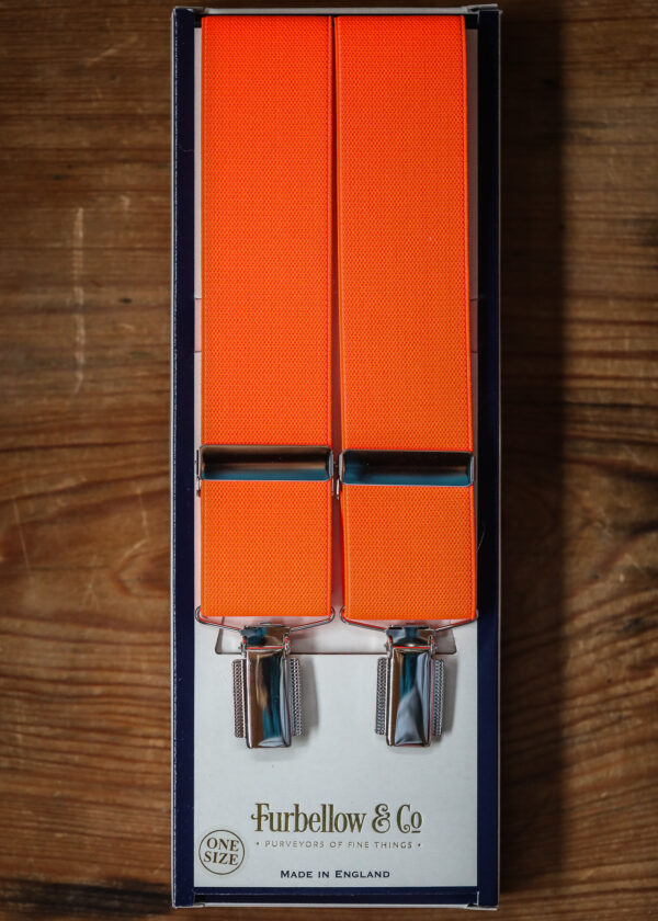 Feathered Clip Braces -35mm Neon Orange