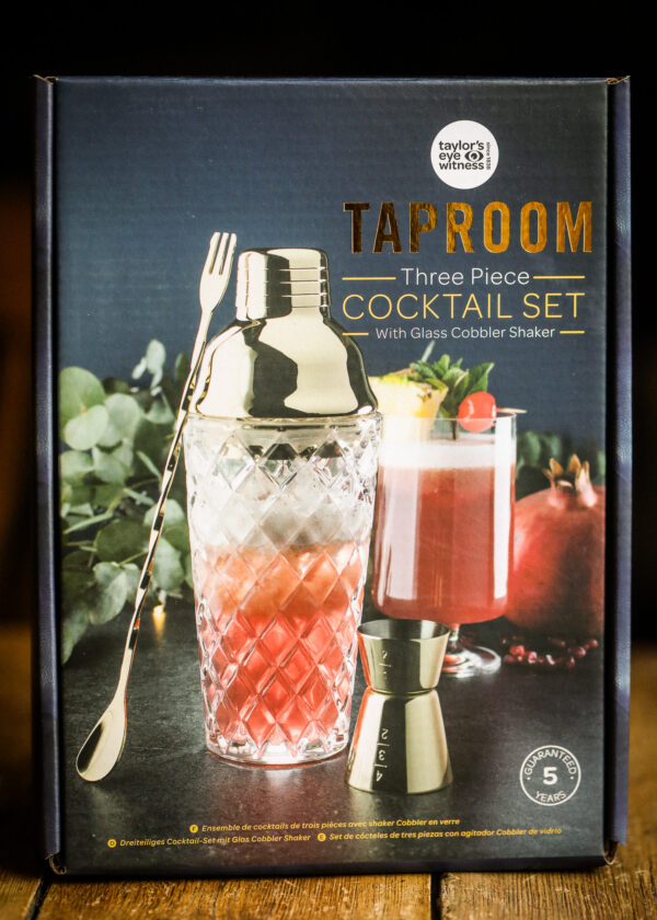 Three Piece Cocktail Set with Glass Cobbler shaker - Image 3