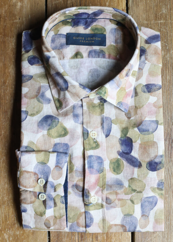 Guide London Shirt - Linen Blend Abstract Print - Image 5