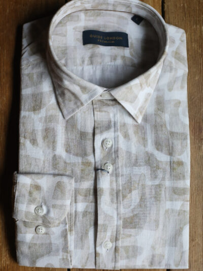 Guide London Shirt - Linen Blend Block Print