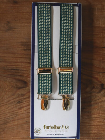 Gold Clip Braces -25mm Green/Yellow