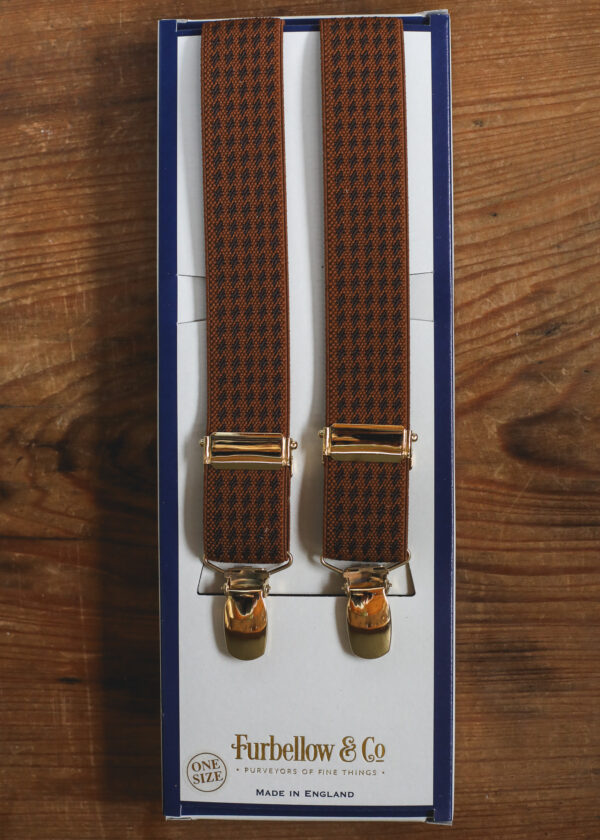 Gold Clip Braces -25mm Mustard/Navy