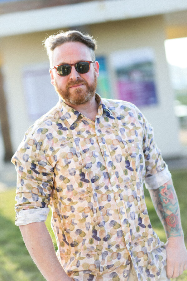 Guide London Shirt - Linen Blend Abstract Print