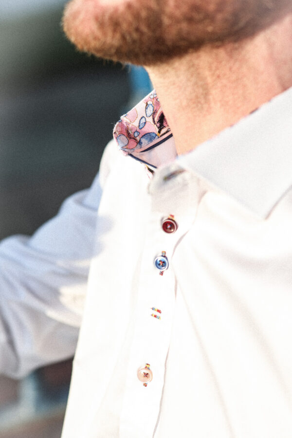 Guide London Shirt - White with Pink Detail