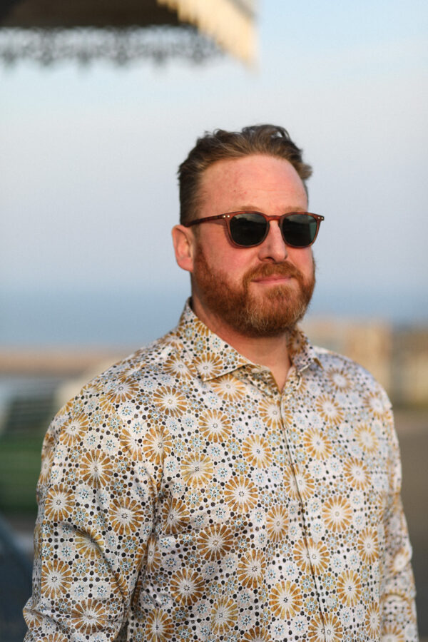 Guide London Shirt - Gold & Blue Geometric - Image 5