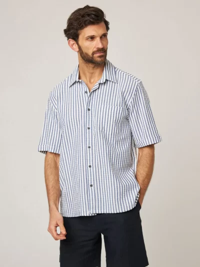 Peregrine - Beach Shirt - Blue Stripe