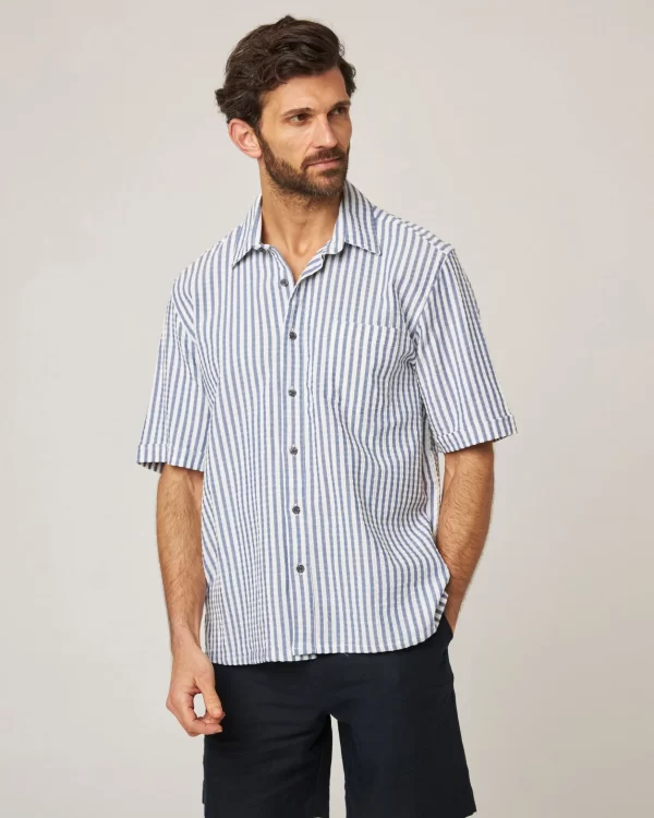 Peregrine - Beach Shirt - Blue Stripe