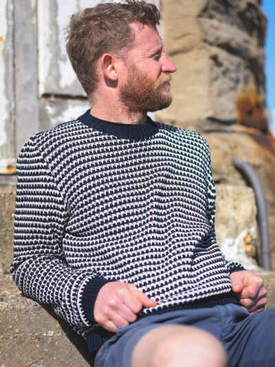 Peregrine - Island Crochet Jumper - Navy