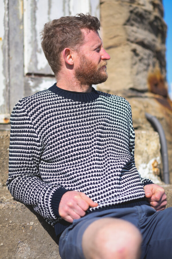Peregrine - Island Crochet Jumper - Navy