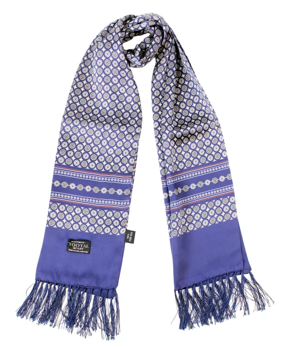 Tootal Silk Scarf - Navy Circle Design - Image 2