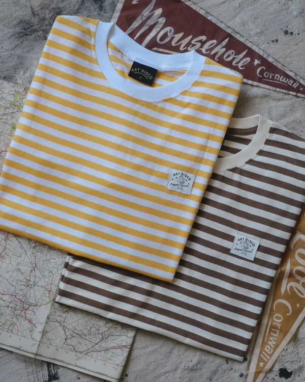 ART DISCO - 'The Rover' Striped T-Shirt - Sunflower Yellow - Image 2